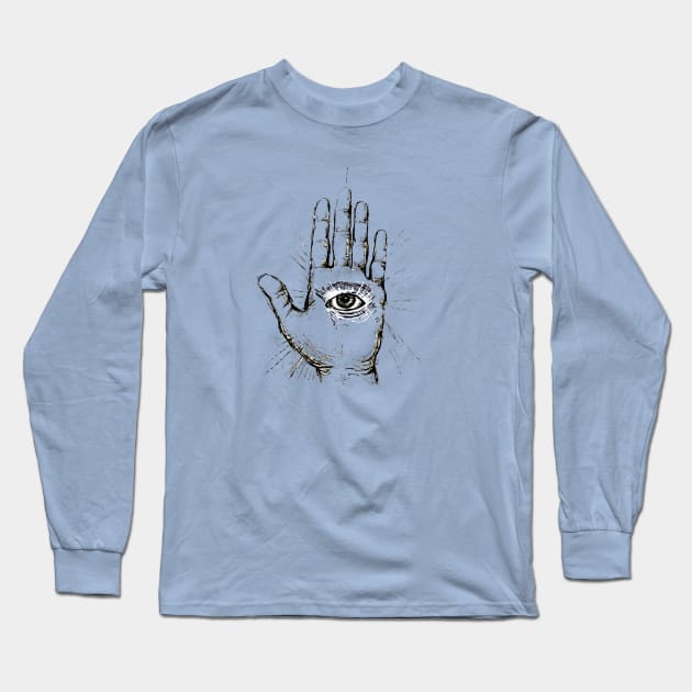 Hand with an Eye - 1 Long Sleeve T-Shirt by FanitsaArt